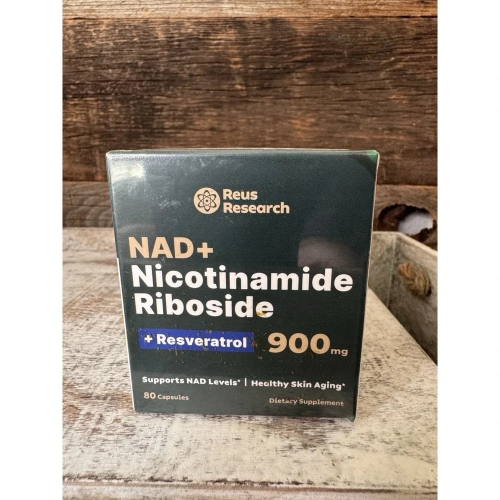 NAD+ Nicotinamide Riboside 900mg w/ Resveratrol 80 Capsules – New | MSRP = $42
